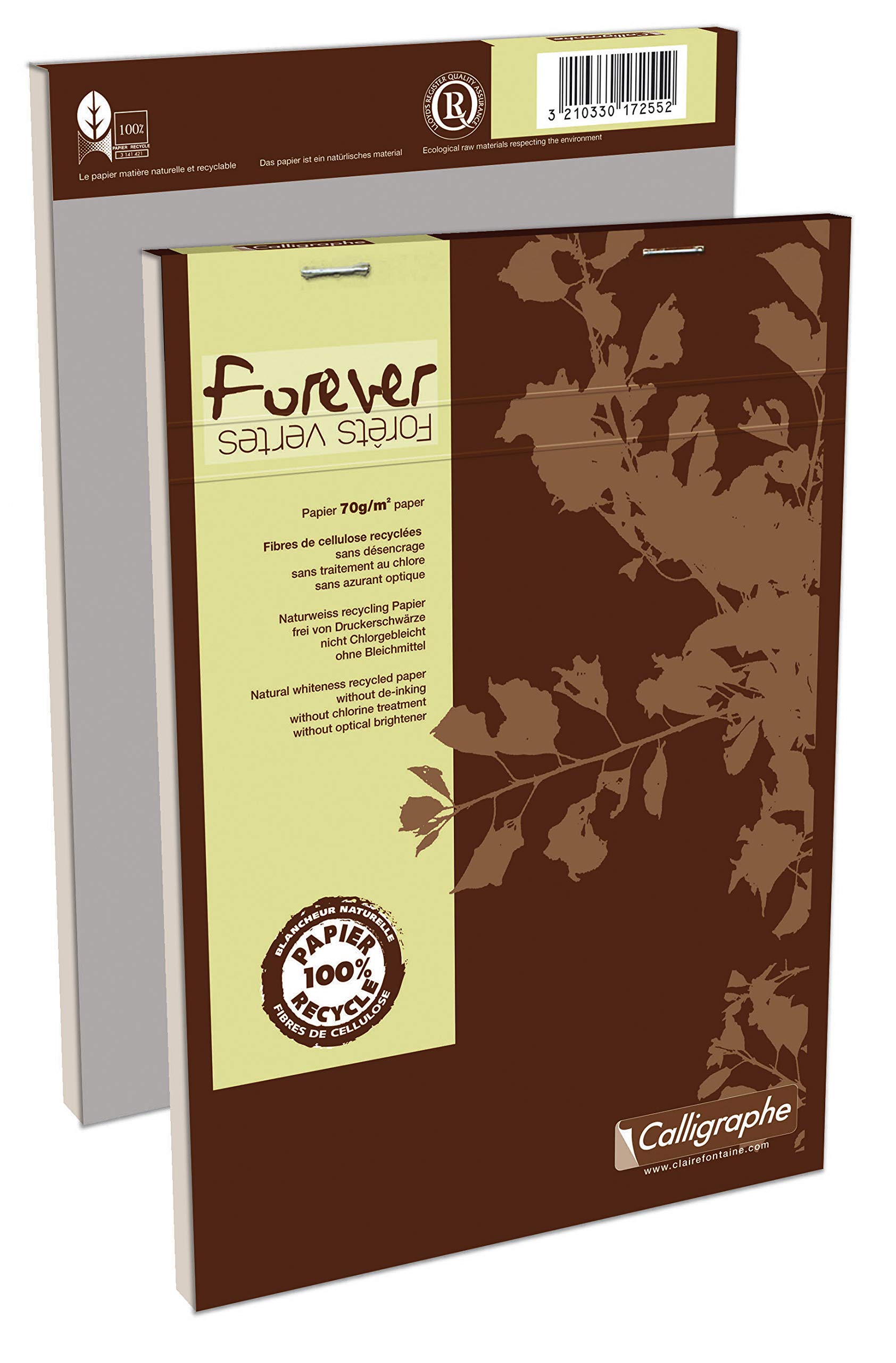 Calligraphe 17255C Set of 5 Forever Black Head Stapled Desk Pads, A5 14.8x21 cm, 200 Small Squares Pages