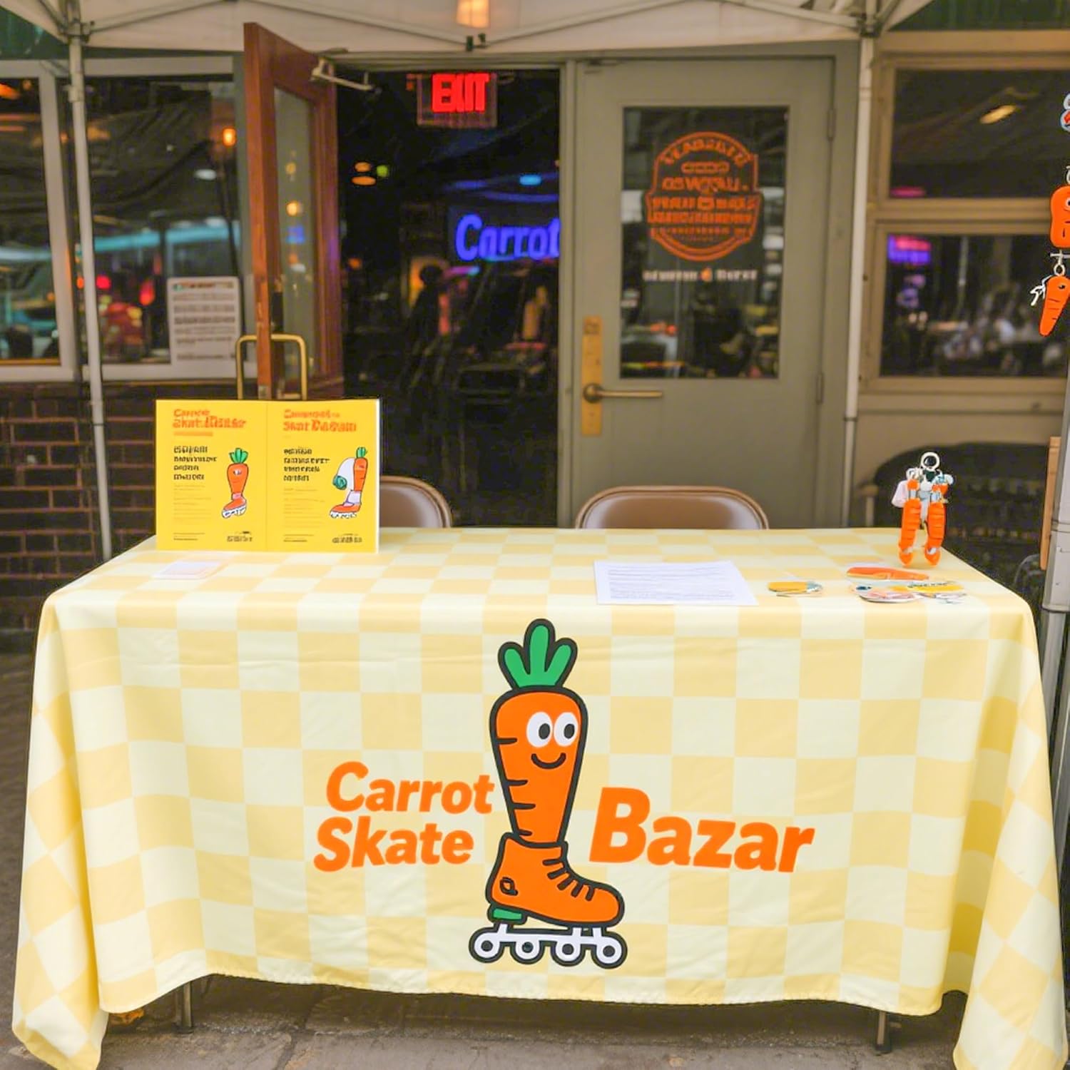 Custom Table Cloth with Business Logo, Personalized Table Cloth with Logo and Text for 4/5/6/8/10 Ft, Tablecloth with Logo for Tradeshow Events, Birthday, Parties (4FT Open Back)