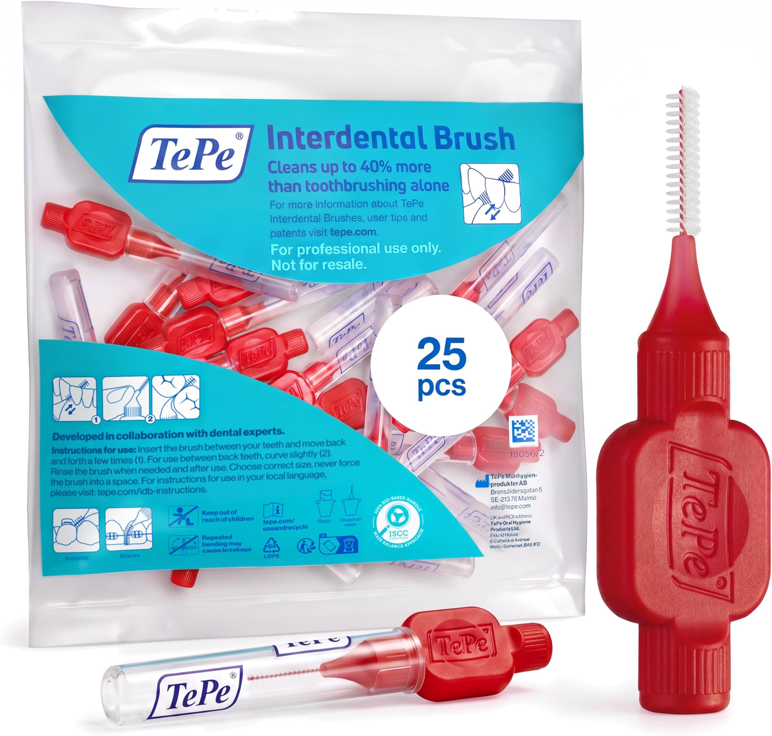 Interdental Brushes Original Red 0.5 mm, Pack of 25