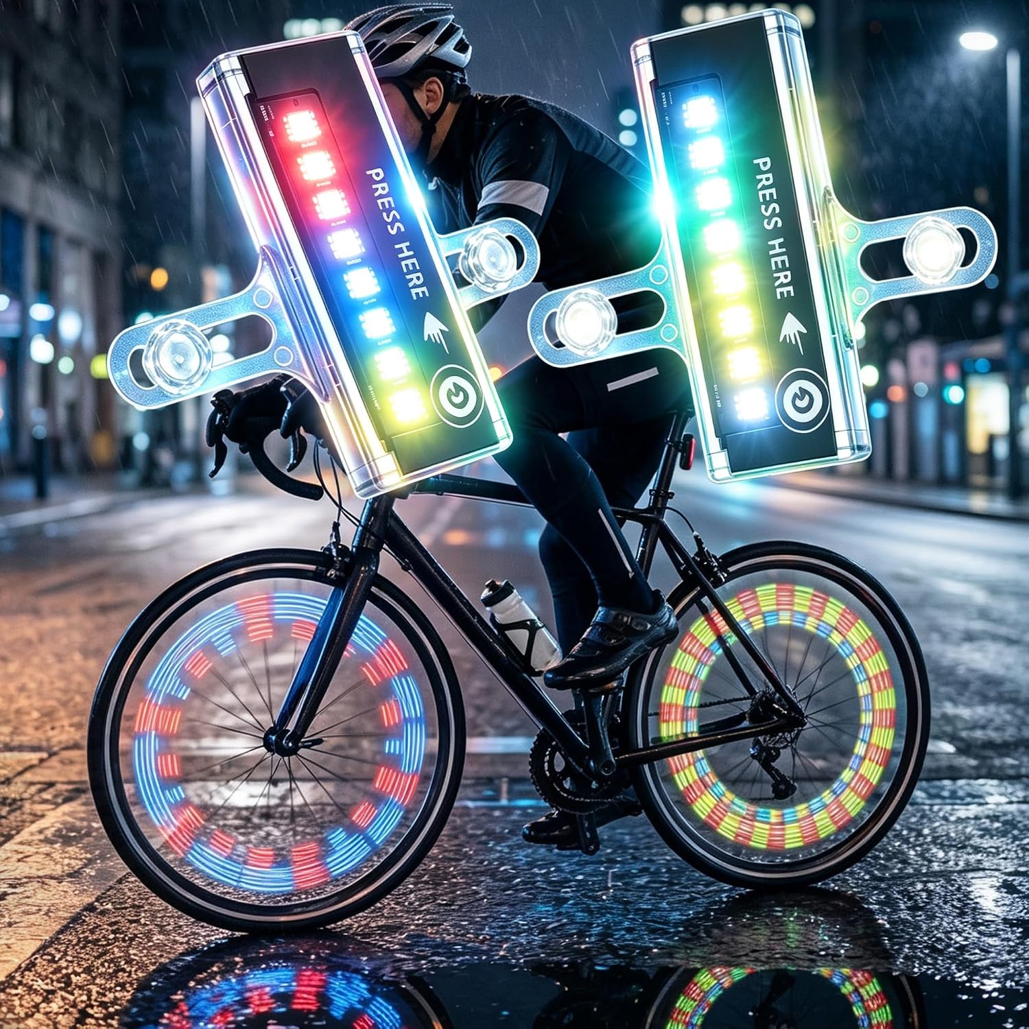 HANZE Bike Wheel Lights, 35 Patterns LED Bicycle Spoke Lights - 2 Pack