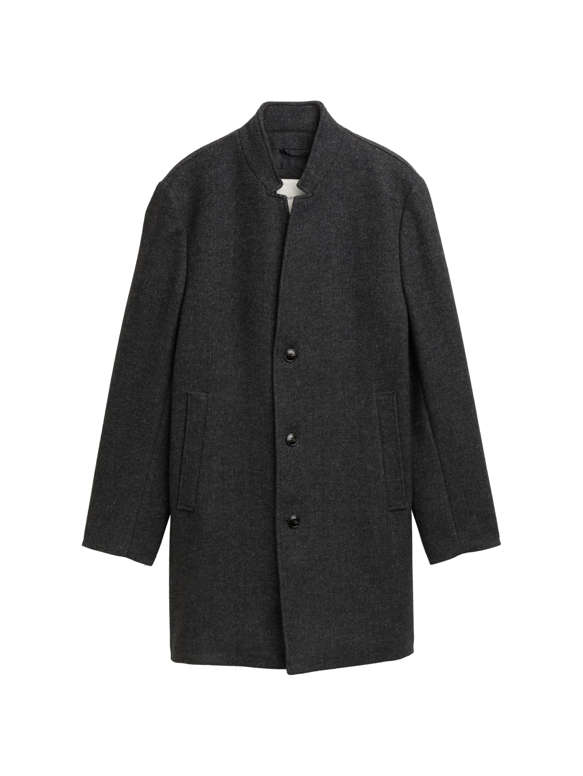 TOM TAILOR Denim Herren Wollmantel mit Stehkragen
