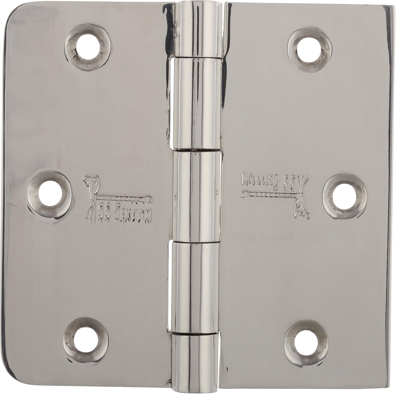 s siskcon 3 Stainless Steel Door Hinges Security Lock Pin Hinges 3.5'' X 3.5'' Mirror Polished Finish 353525RS-SP-32 1/4 Radius Square Heavy Duty - Pack of 1