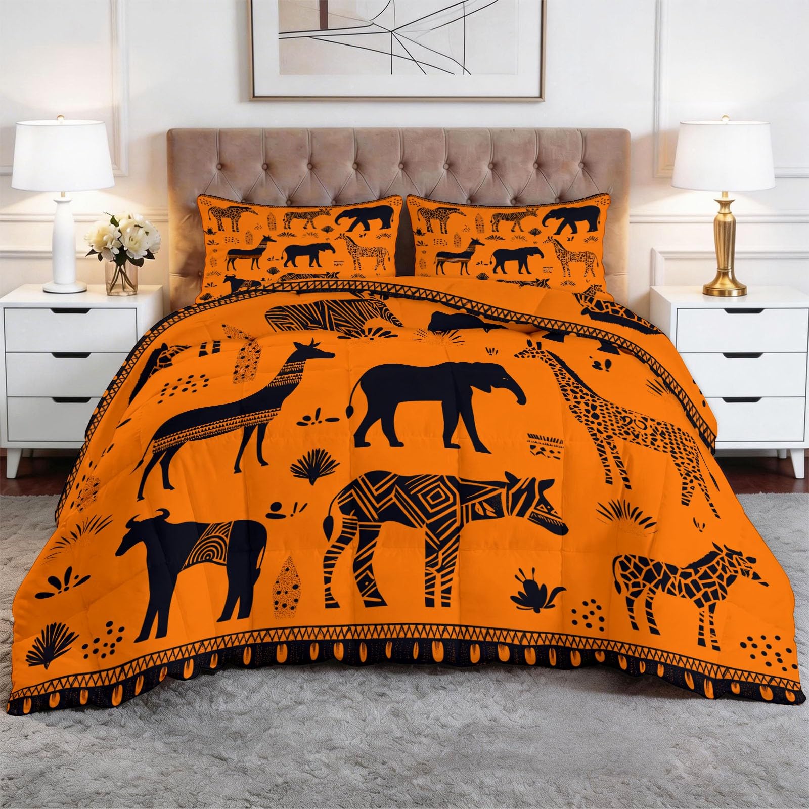 Couette sans housse 220x240 cm édredon 4 saisons lit 2 personnes
