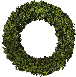 Nearly Natural 24 in Artificial Preserved Boxwood Wreath for Wall Decor