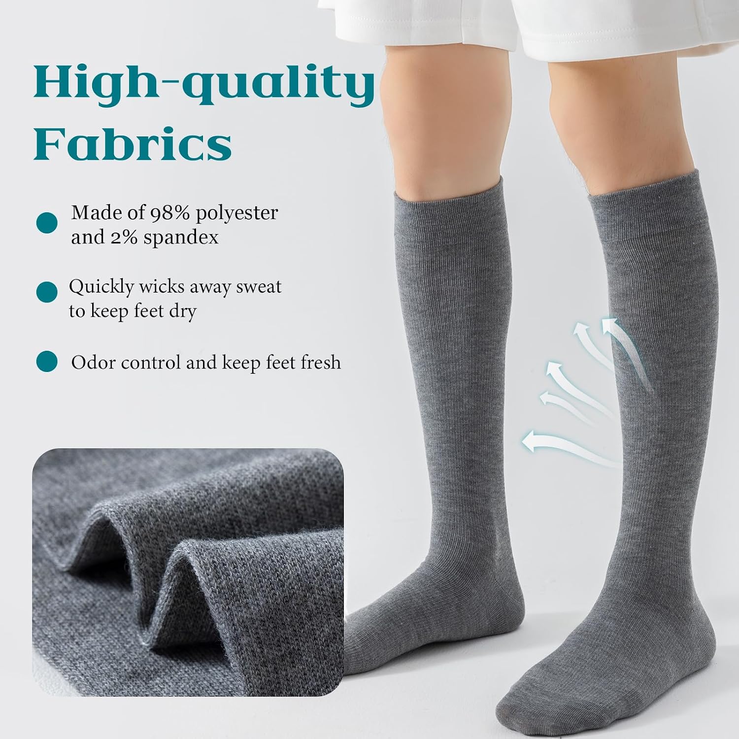 3 pairs Light Compression Socks, Support Socks for Women/Men, 15-20 mmHg Graduated Support with Moisture-Wicking