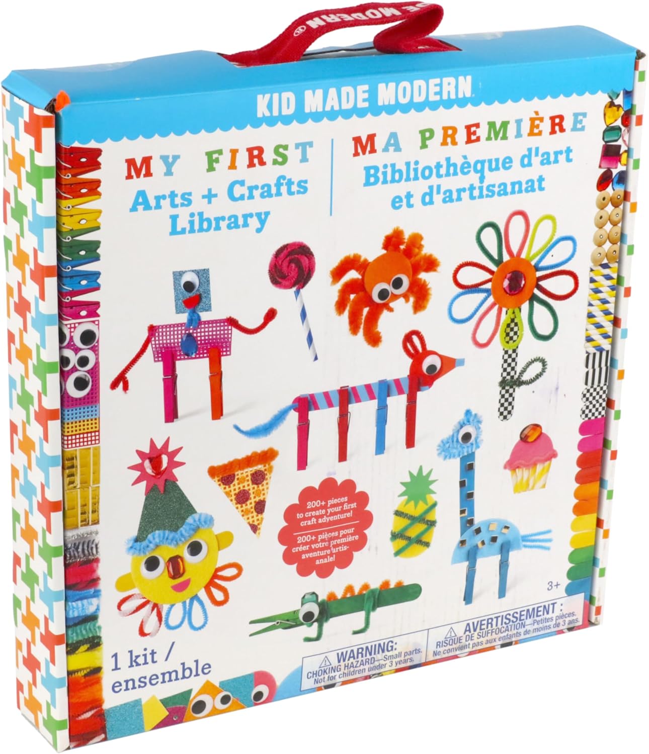 Kid Made Modern My First Arts & Crafts Set for Kids Ages 3 4 5 6 7 8+ - Ideal Preschool Craft Kits for Boys & Girls Toddler - 200+ Pieces Bulk Craft Supplies & Materials Kit for Fun Art Projects