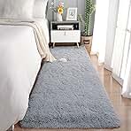 Chicrug Soft Runner Rugs for Bedroom Living Room Plush Fluffy Rug 2x6 Feet, Shag Furry Area Rug Carpet Non Shedding for Nursery Children Kids Girls Room Home Decorative, Grey