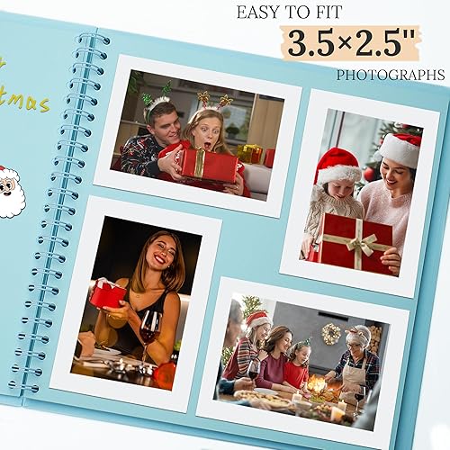 Vista 125 de Álbum de recortes de 8 x 8 pulgadas, álbum de recortes de papel kraft de tapa dura, álbumes de fotos, 40 páginas, perfecto para fotos de 4 x 6 / 5 x