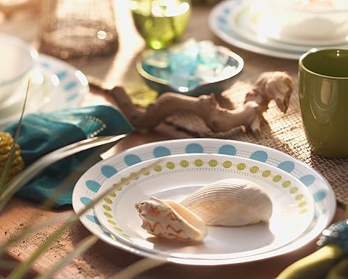 Miniatura 2 de Set de vajilla de 20 piezas de Corelle, vajilla con almacenamiento, South Beach, servicio para 4, Set de 20 piezas, Blanco