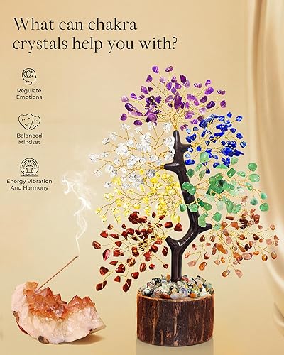 Miniatura 8 de Árbol de la vida de cristal Árbol de 7 chakras, regalos de cumpleaños de Navidad para mujeres, regalo de inauguración de la casa, cristales