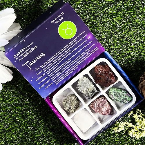 Miniatura 5 de Cristal de escondite del zodiaco y piedras curativas naturales, signos del zodiaco, cristales de astrología, piedras de nacimiento (tauro)