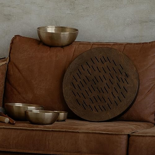 Miniatura 35 de Disco de cascada de 20 pulgadas meditativo de madera para baño de sonido relajante forma de géiser (sin bolsa)