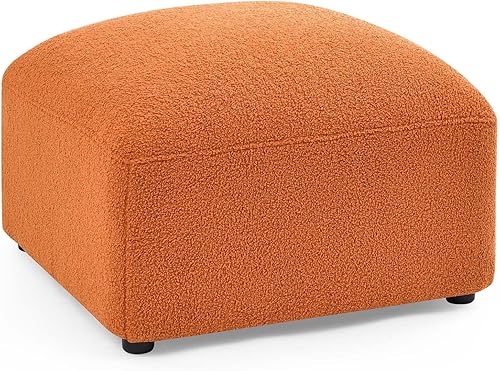 Miniatura 8 de Sofá modular convertible naranja sofá biplaza con otomana moderno minimalista en forma de L para sala de estar sofá suelo sofá de 3 plazas tela de