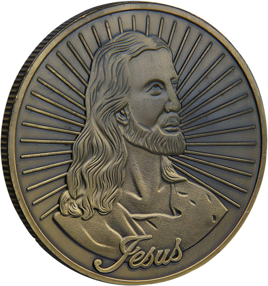 GARASANI Jesus Coin, Head of Christ by Warner Sallman Challenge Coin,  Inspirational Jesus Bronze Coin with John 3:16 Engraving. Circular Case  Included 0.3mm (Bronze) : Amazon.ca: Toys & Games