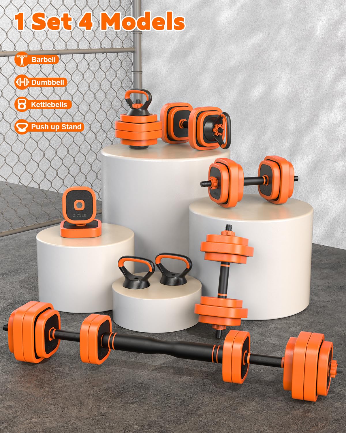 Adjustable Dumbbell Set – Free Weights for Home Gym Workouts | 45/65/85lbs, 4-in-1 Fitness Equipment with Connector, Used as Barbell, Kettlebell & Push-Up Stand for Men & Women