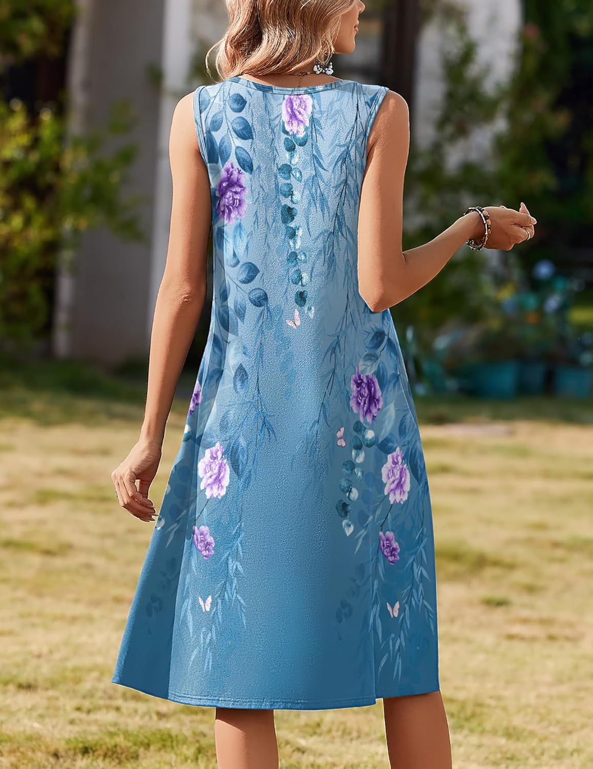 Zeagoo Summer Dresses for Women Flowy Aline Casual Midi Tank Dress Beach Boho Vacation Sundresses Shift Dress with Pockets - Image 6