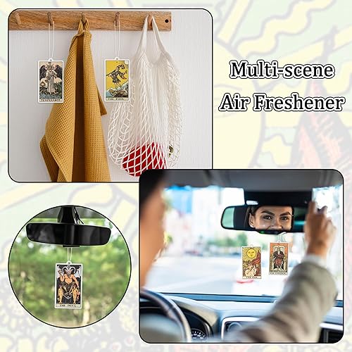 Miniatura 6 de 12 unidades de ambientador de aire para automóvil, tarjetas de tarot colgantes, tarjetas perfumadas de rebanada de fragancia, lindo ambientador de
