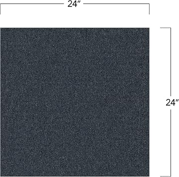 Mohawk Advance 24 x 24 Berber (Loop pile), 0.11 Pile Height, Carpet Tile, Nylon Fiber, Deep Space Color, (24 Tiles), (96 sqft/carton)