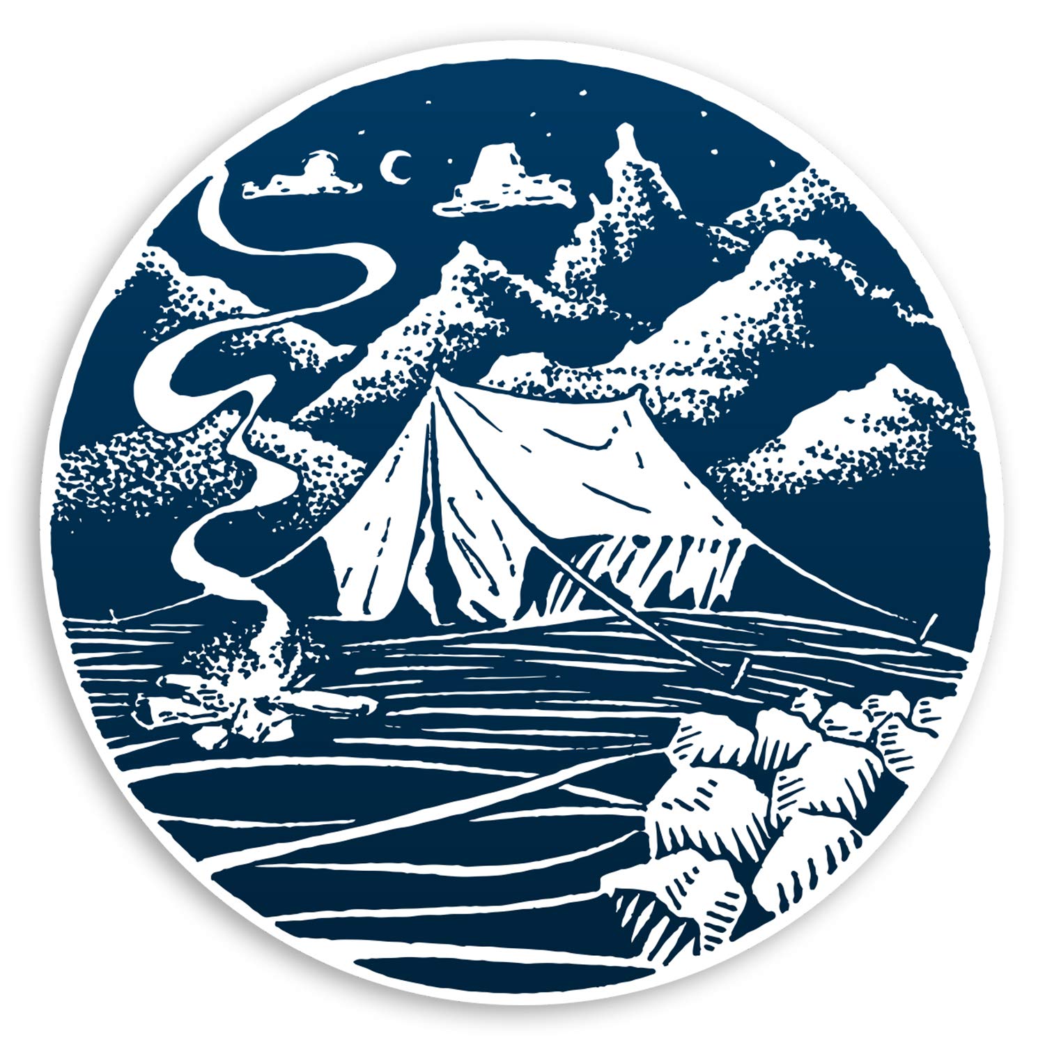 Destination Vinyl Ltd Multi 2 X 10Cm Wild Camping Vinyl Stickers - Camp Fire Hiking Laptop Sticker #31490 (10Cm Wide)