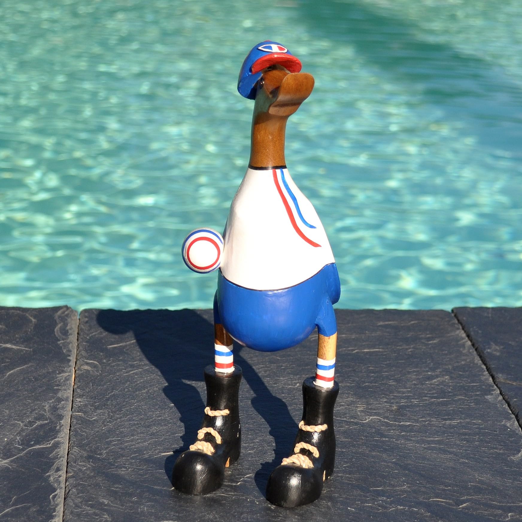 Canard Supporter Equipe DE France DE Rugby Fait Main en Bois. Livraison en Point Relais DPD Proche de chez Vous.