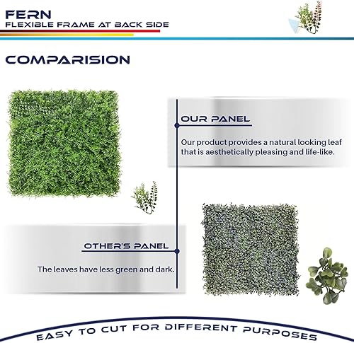 Miniatura 222 de Windscreen4less 6 paneles artificiales de boj de 20 x 20 pulgadas, seto topiario, plantas, hierba, pantalla de privacidad para exteriores, Boj