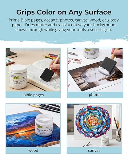 Miniatura 7 de The Crafters Workshop Gesso mediano, preparación de superficies e imprimación, sellador para lienzo, papel, madera, proporciona tamaño para acrílico