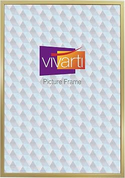 Vivarti Thin Gold Finish Picture Photo Frame Standard Poster Size 61 x 91.5 cm - Poster Frame - Photo Frame - 61x91.5 Frame Gold with Clear Styrene Sheet & Wall Mounted Hook   61 x 91.5cm