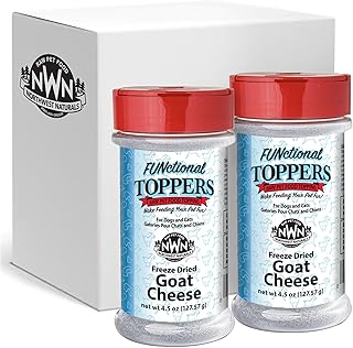 Northwest Naturals Freeze-Dried Goat Cheese Functional Topper - for Dogs & Cats - Healthy, 1 Ingredient, Human Grade Ingredients, All Natural, Proudly Made in USA, 4.5 Oz (Pack of 2)
