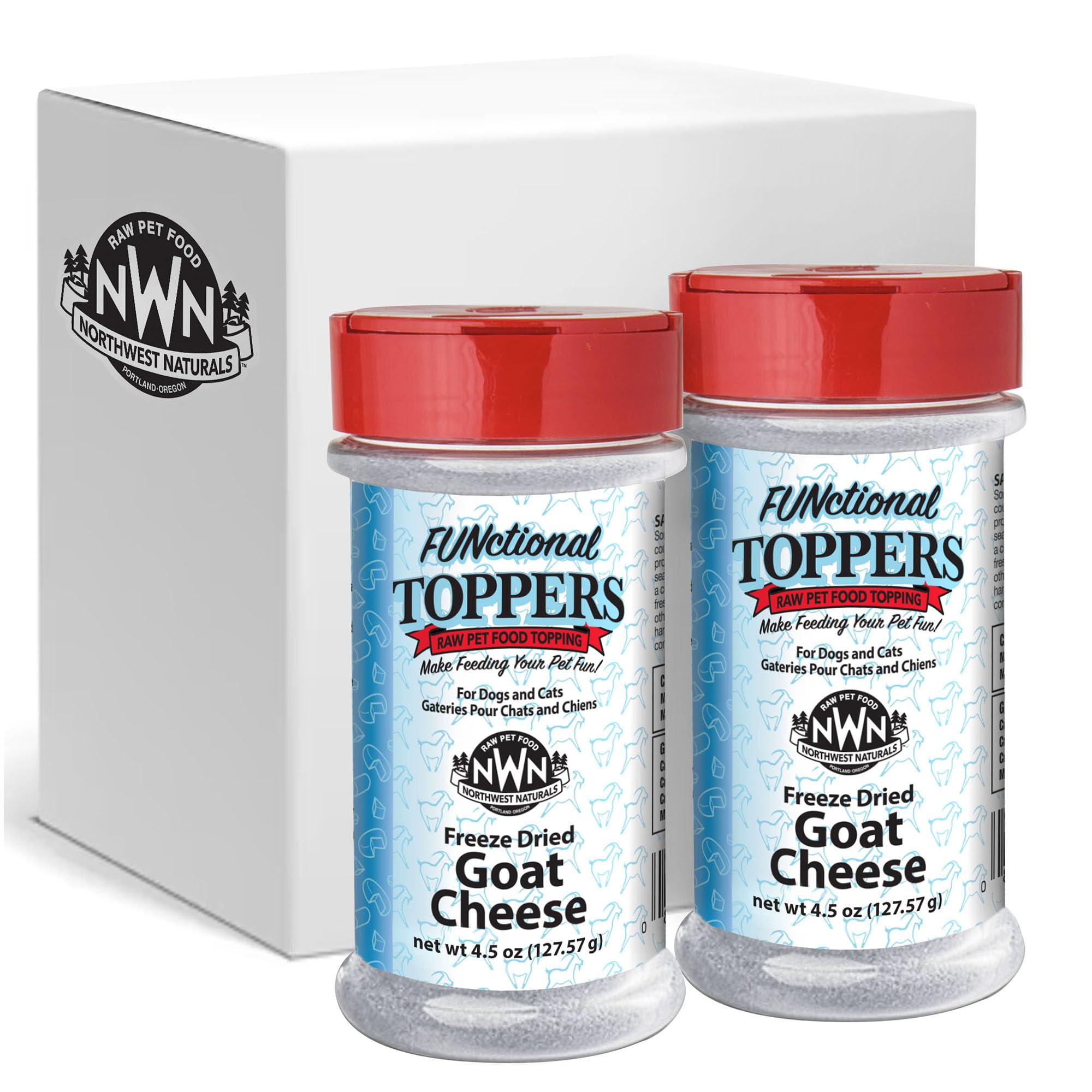 Northwest Naturals Freeze-Dried Goat Cheese Functional Topper - for Dogs & Cats - Healthy, 1 Ingredient, Human Grade Ingredients, All Natural, Proudly Made in USA, 4.5 Oz (Pack of 2)