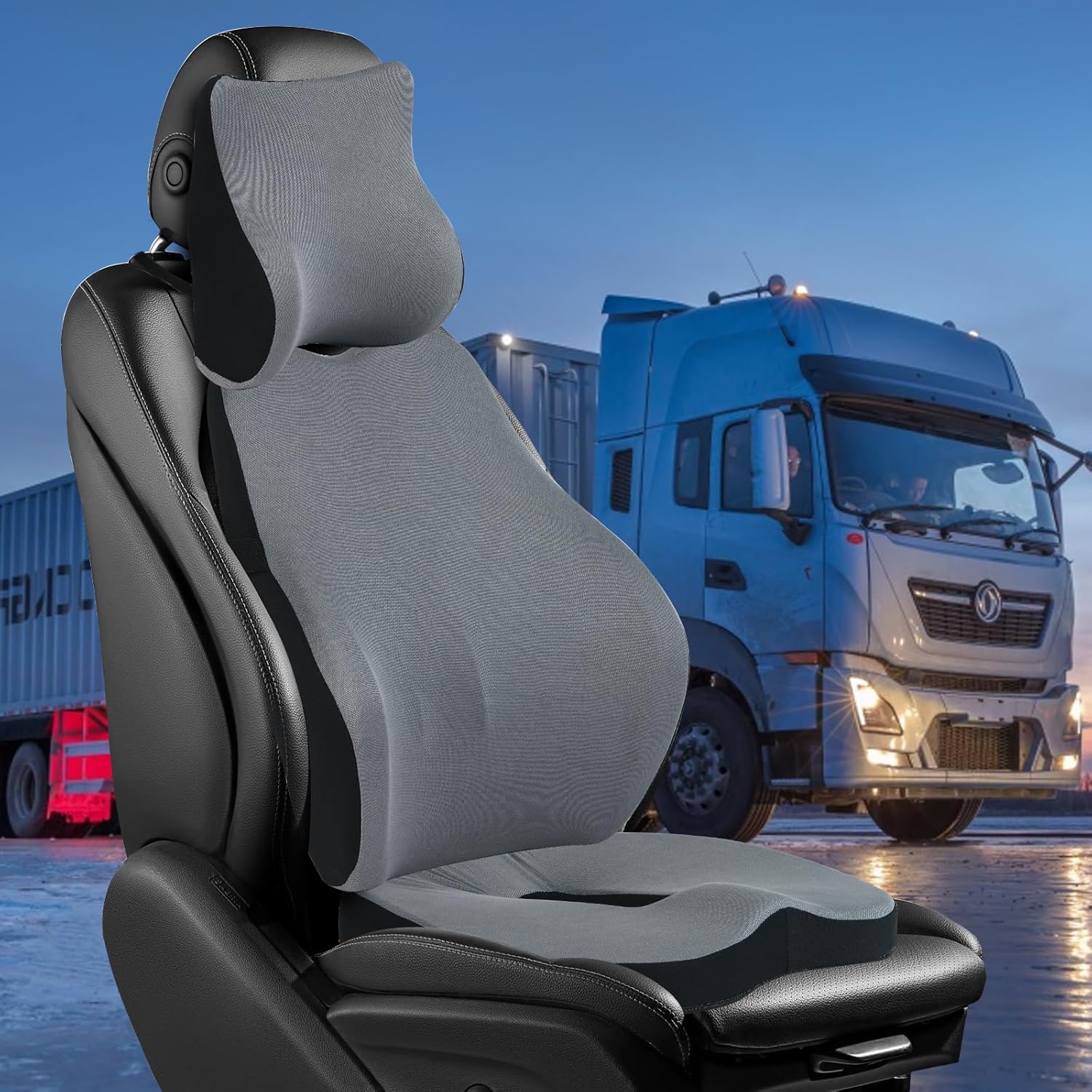 BALAPET 3 PC Set Truck Seat Cushion, Memory Foam Truck Seat