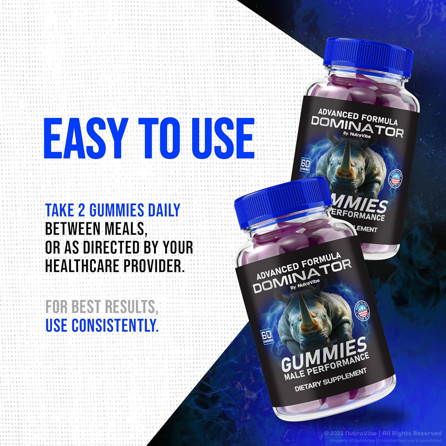 Dominator Gummies - Official Dominator Male Gummies, All-Natural Formula for Men to Support Peak Performance and Lasting Stamina, Premium Dominator ME Gomitas Review (60 Gummies)