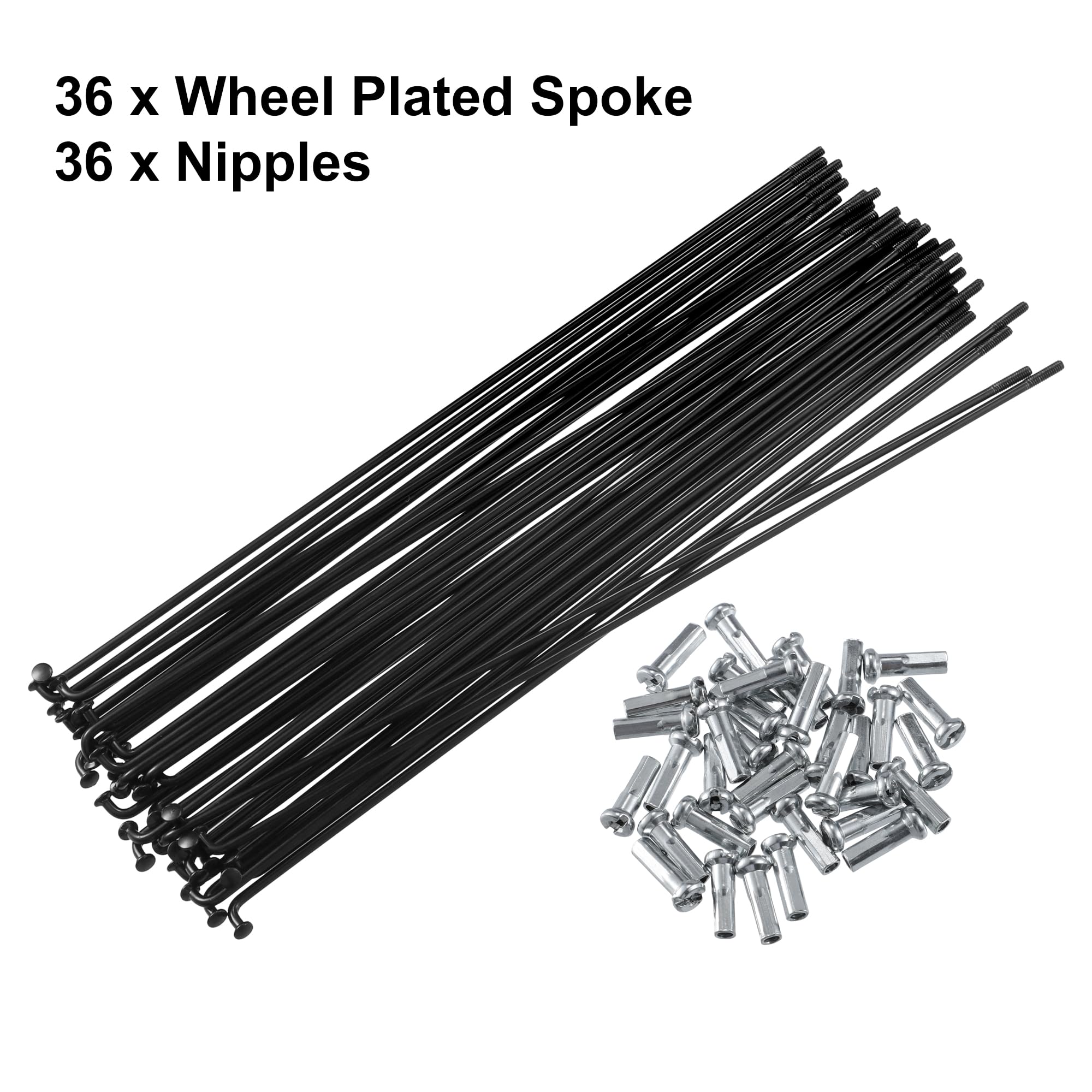 X AUTOHAUX 36 Pcs Vélo Acier Rayons 14G Vélo Rayon 185mm Longueur avec Mamelons