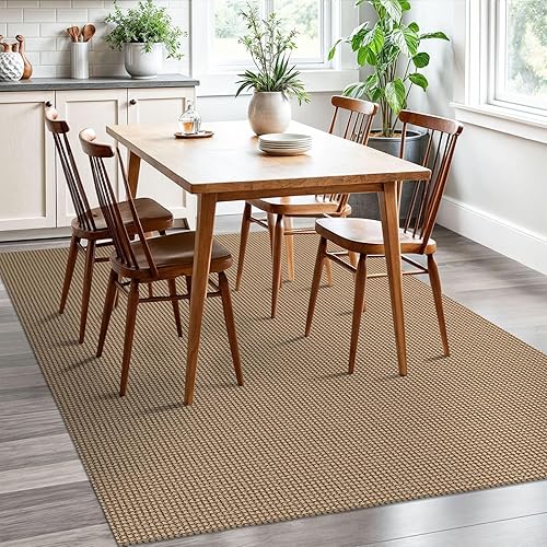 Miniatura 7 de EARTHALL Alfombras de área de 5 x 7 pies, lavables para sala de estar, de 5 x 7, estilo bohemio, antideslizante, de algodón, para comedor, cocina,