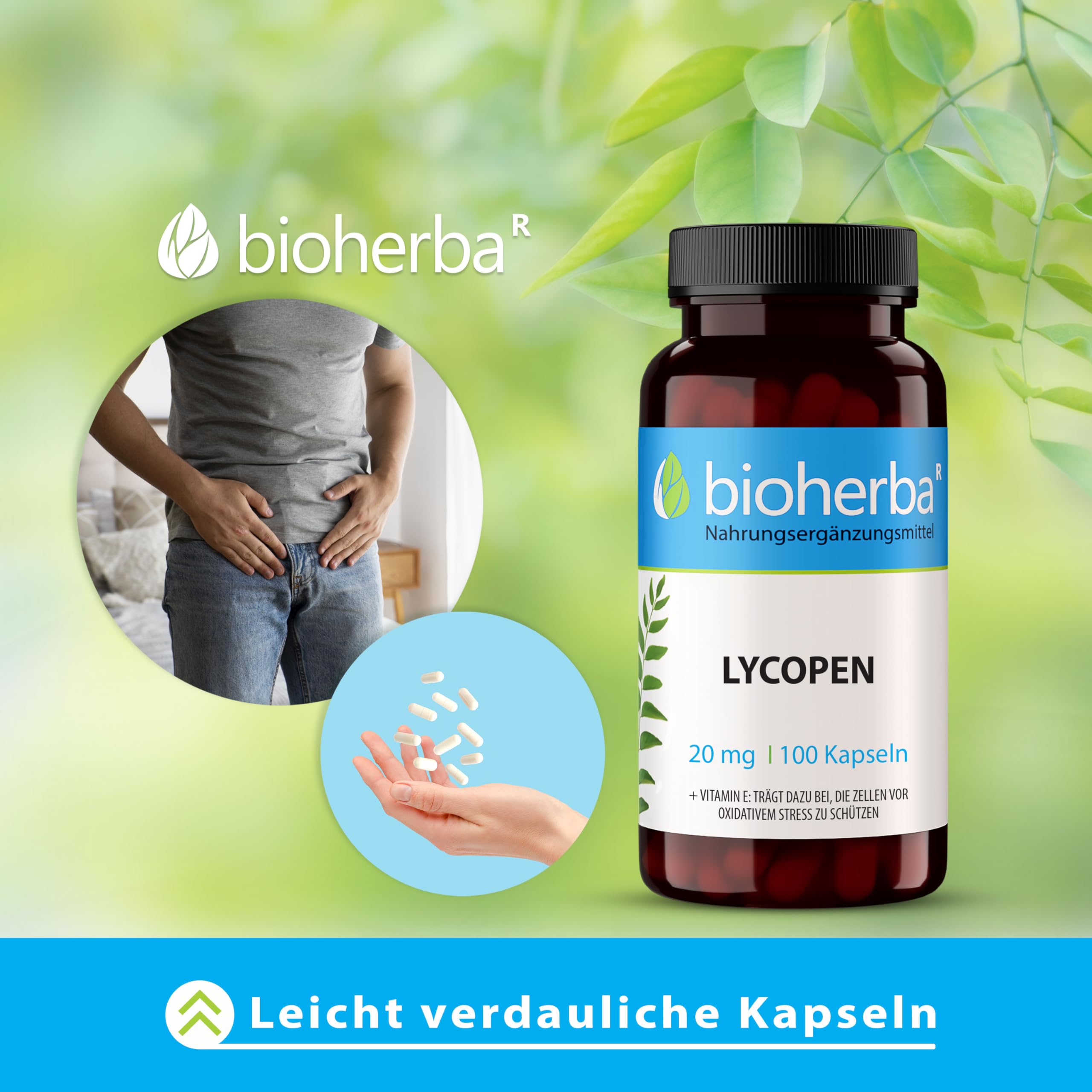 Lycopin Kapseln – 300 Stück mit 20 mg Lycopin und Vitamin E aus Tomatenextrakt von BIOHERBA PZN 19642793