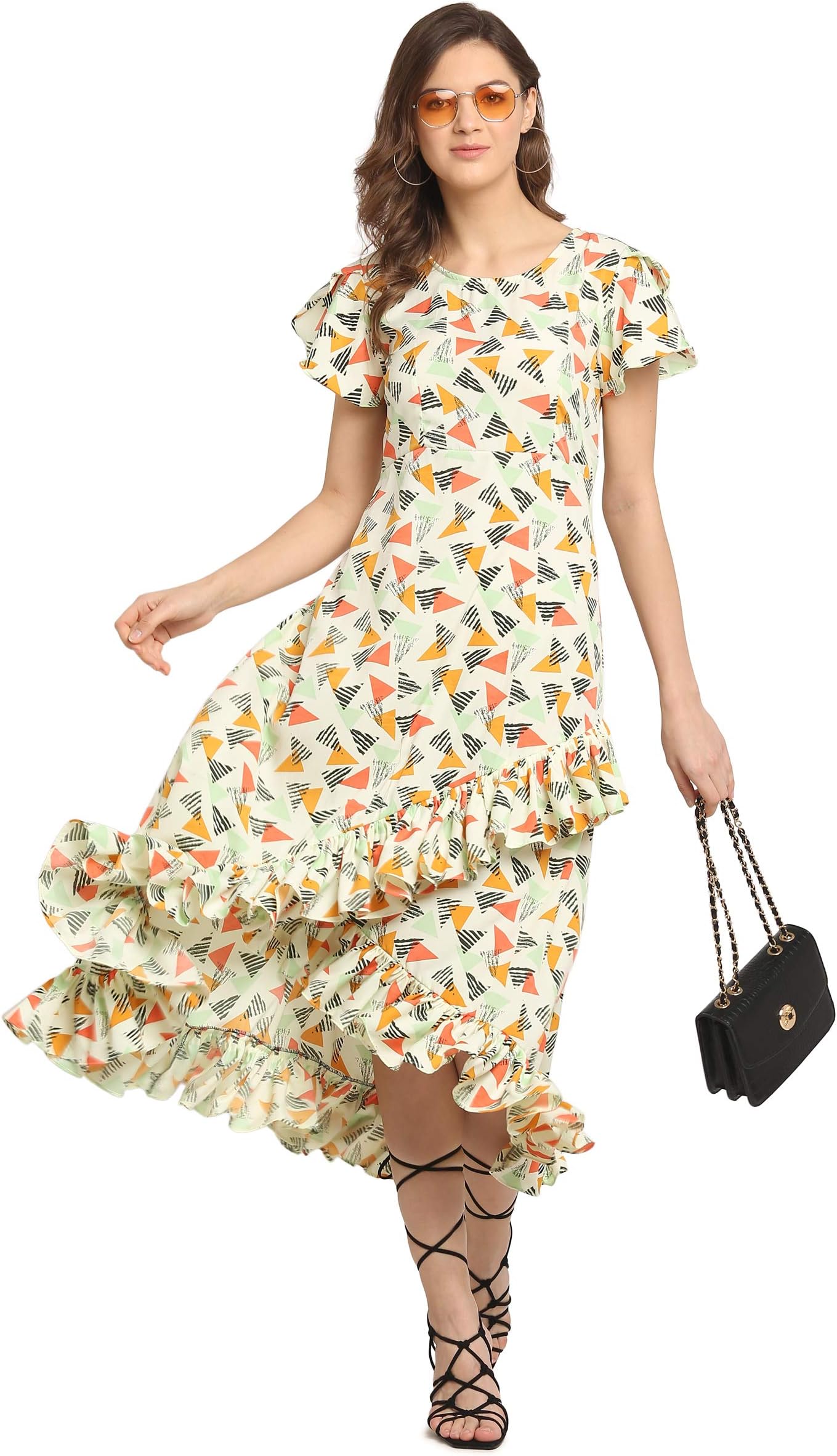 Women's Crepe Wrap Maxi Dress