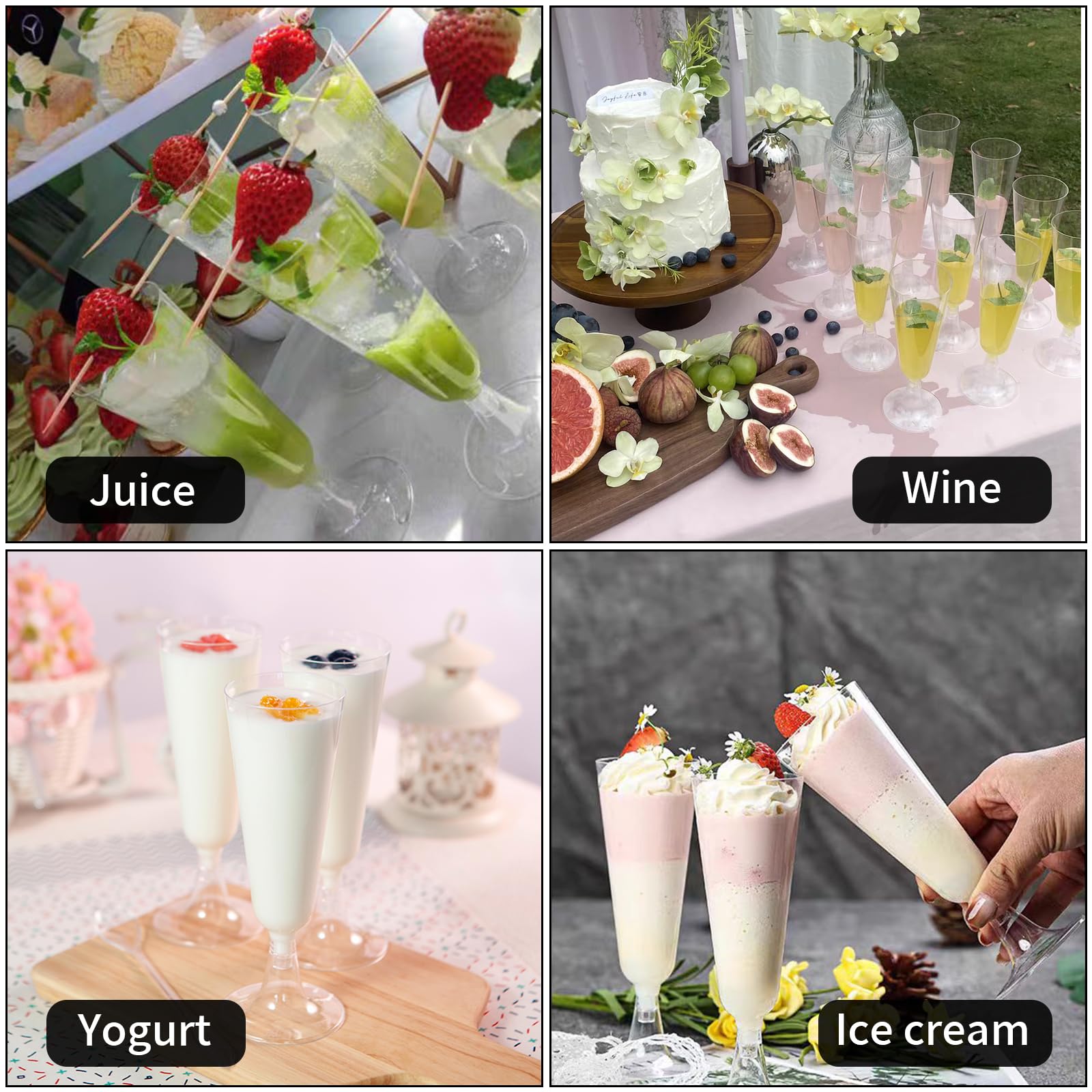 50 Flûtes à Champagne En Plastique Réutilisables - 150ml - Idéal Pour Mariages Et Fêtes