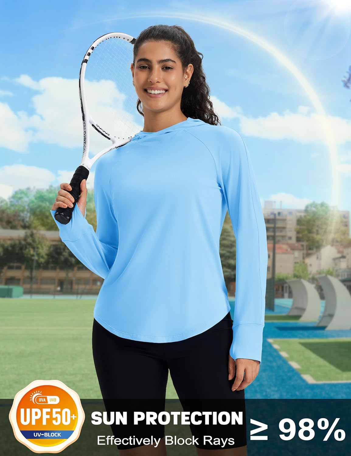 MAGCOMSEN Women's UPF 50+ Sun Protection Hoodie Long Sleeve Lightweight Quick Dry Shirt Athletic Outdoor Fishing Hiking - Image 4