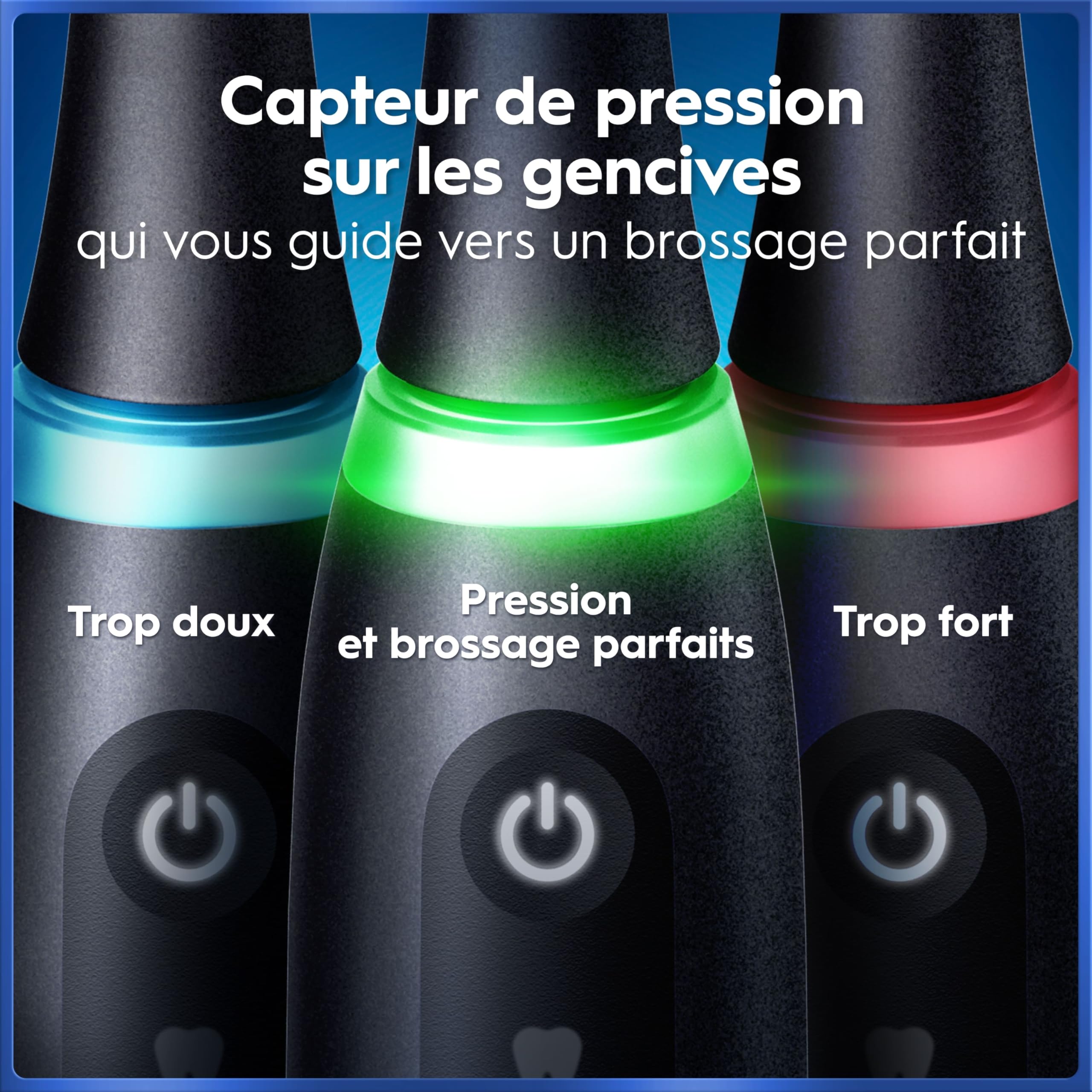 Oral-B Brosse A Dents Electrique iO 9 Bleue, 7 Modes De Brossage Dont Blancheur Et Soin Des Gencives, 16 Zones De Nettoyage, Ecran Interactif, Brossette Oral B De Rechange, Etui De Voyage