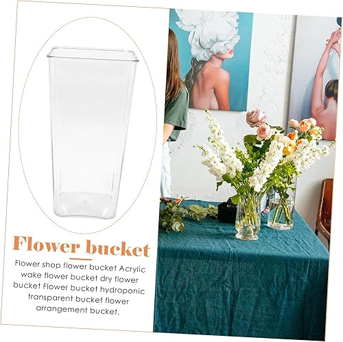 Miniatura 8 de NOLITOY Cubo de flores Cubo de flores simple Sostenedor de flores Maceta de acrílico Waking Cubo de flores para el hogar Contenedor de plantas