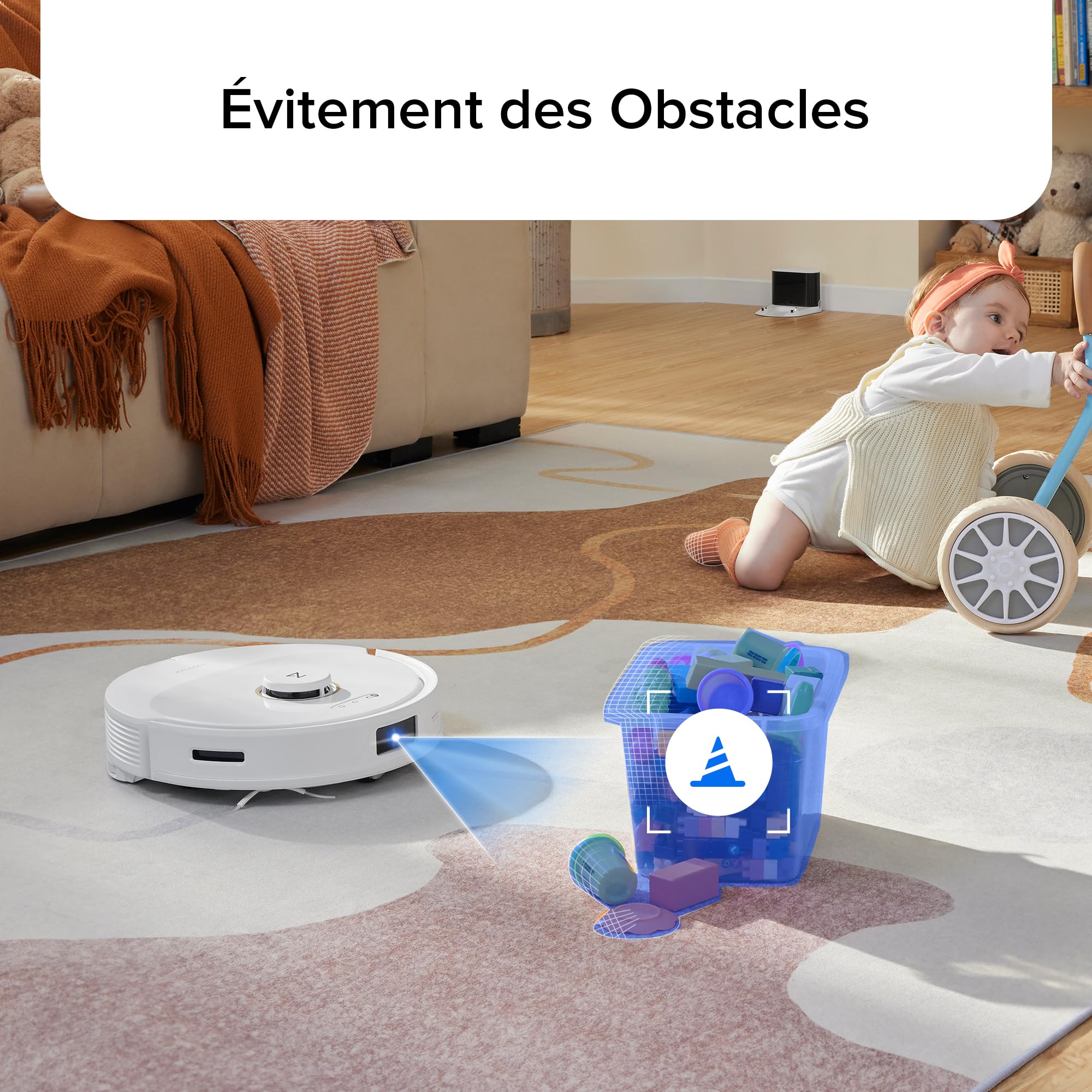 roborock Q8 Max Saugroboter mit DuoRoller-Bürste, 5500Pa Saugkraft, 470mL Staubbehälter, 350mL Wassertank, Staubsauger Wischroboter PreciSense-LiDAR-Navigation (Generalüberholt) (Weiß)