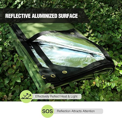 Miniatura 6 de RedSwing Manta de supervivencia resistente, lona térmica de emergencia impermeable, manta reflectante multiusos aislada para todo tipo de clima,