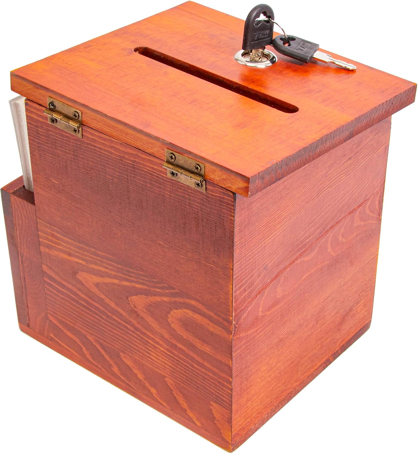 Juvale Wooden Suggestion Box with Cards (Brown, 50 Suggestion Cards) : Office Products