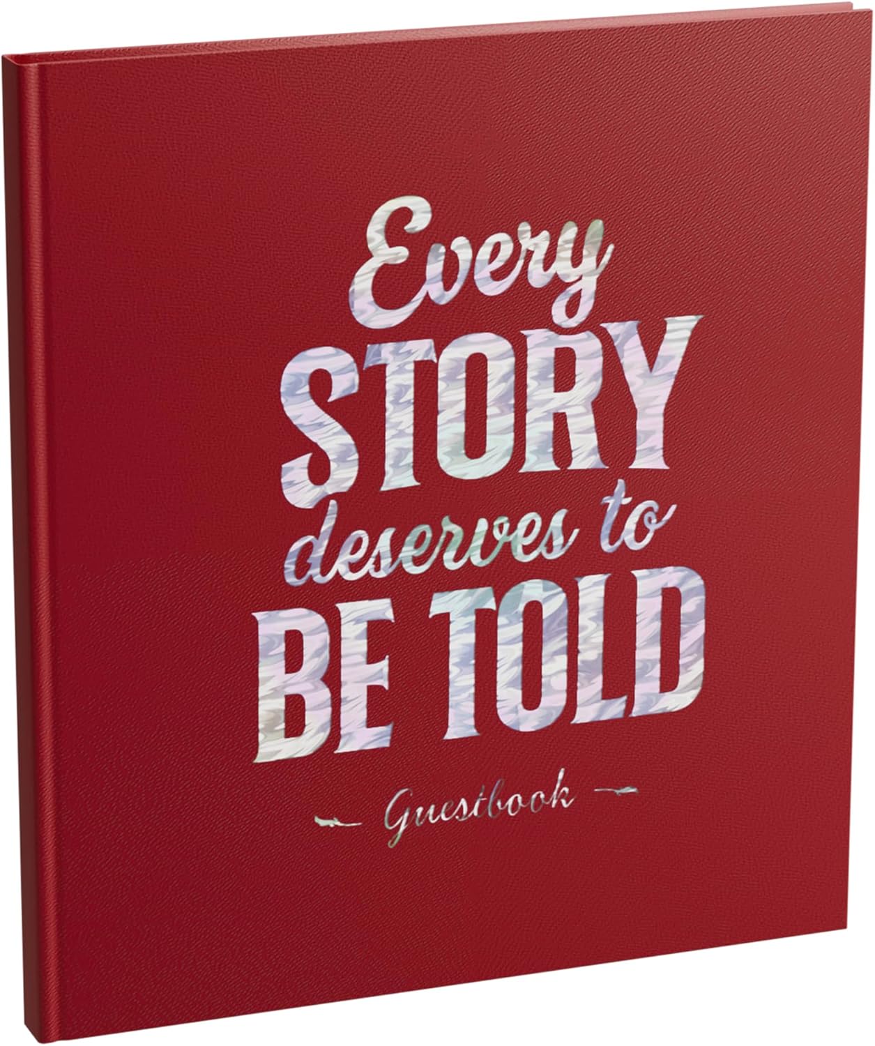 Exacompta - Ref 391E - 1 guest book letters - Format 21 x 19 cm - Glossy laminated paper cover with imitation leather effect - Silver spine - Holographic stamping - 140 plain white pages - Red