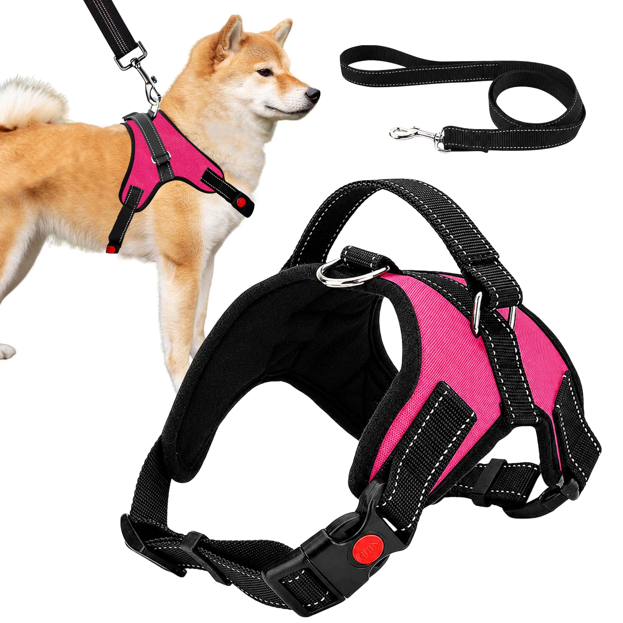 Event Decor Shop No Pull Dog Harness with Lead Set for Medium Dogs, Pink