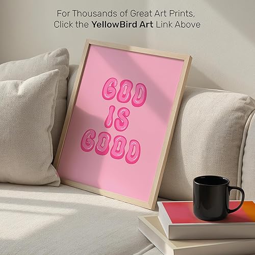 Miniatura 8 de Decoración de pared cristiana rosa de 11 x 14 pulgadas, impresión artística estética Dios es bueno para mujeres, adolescentes y niñas, regalos