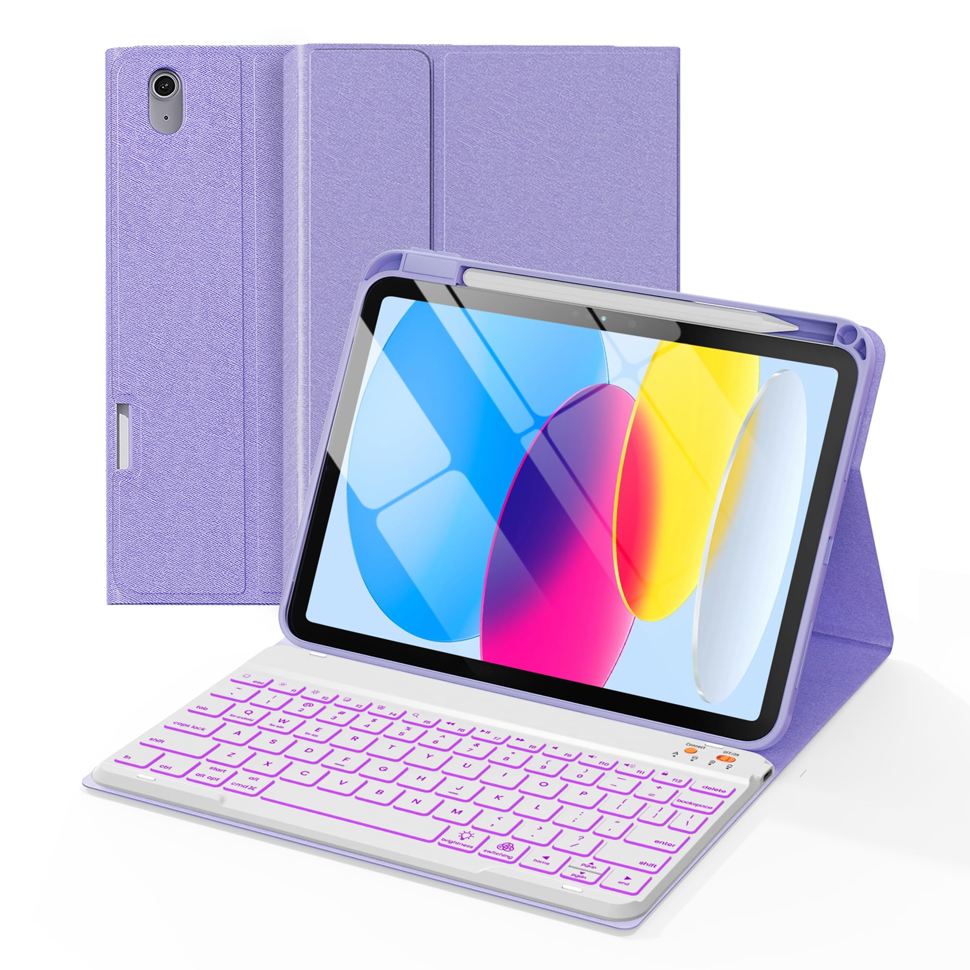 Amazon.com: Senyoson for iPad A16 Case with Keyboard - 7 Color