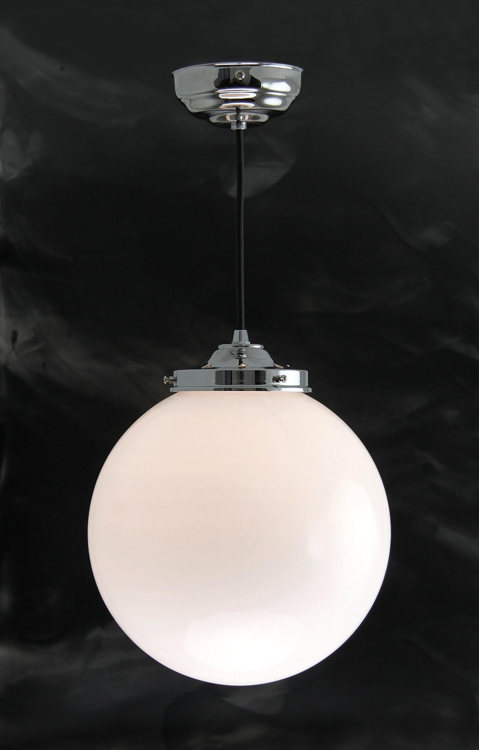 Kansa Flashed Opal Globe Pendant, White