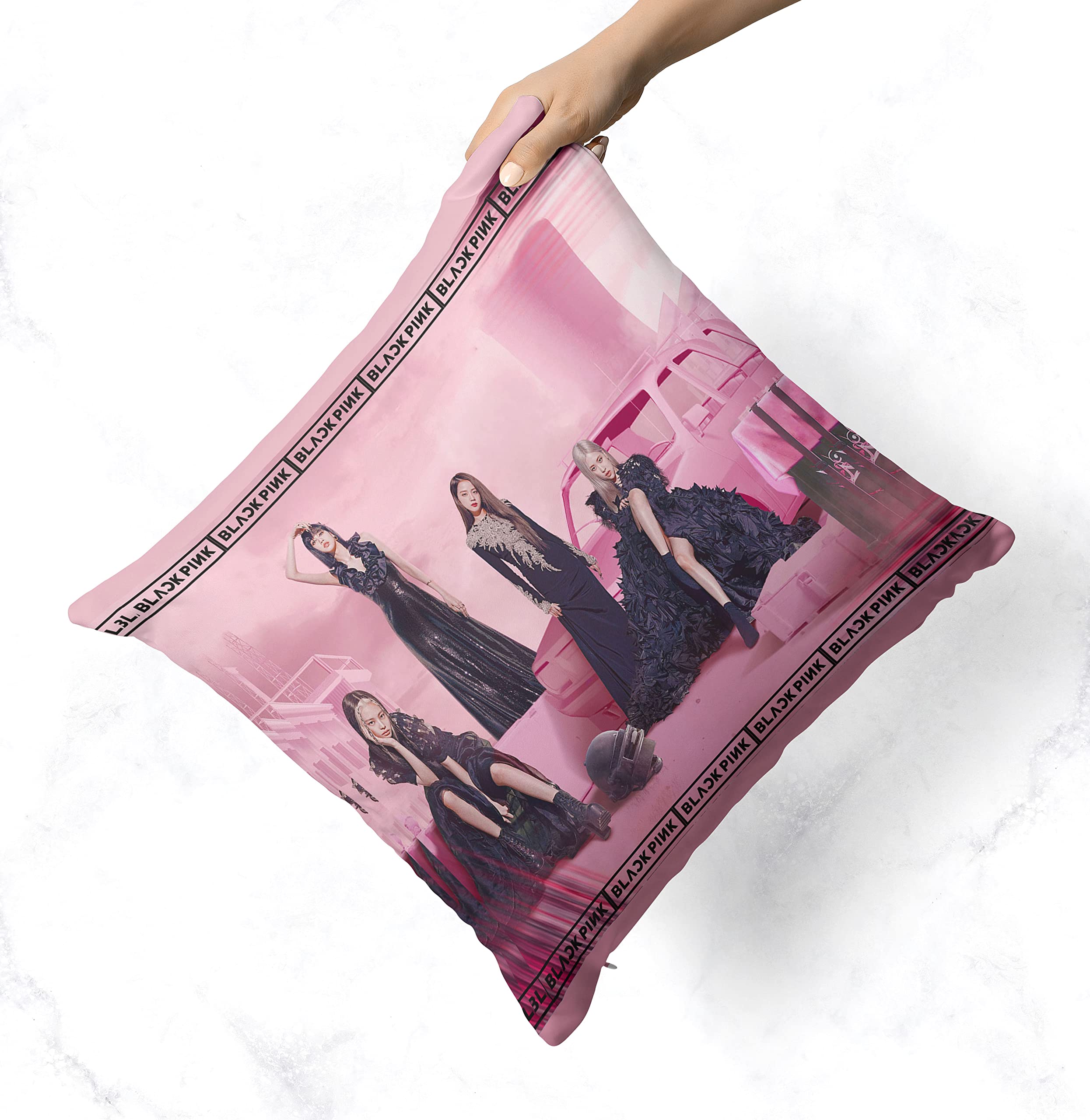 Buy NH10 DESIGNS Blackpink Black Pink Printed Cushion Cover with