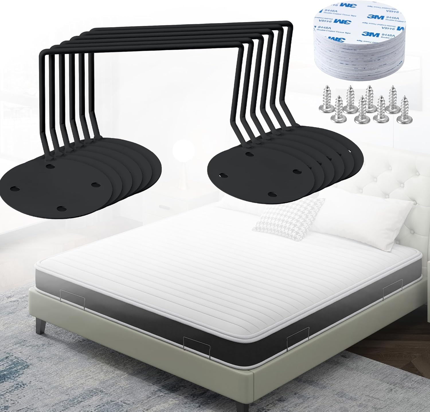 6 Pack Mattress Retainer Bar Keep Mattress Stopper from