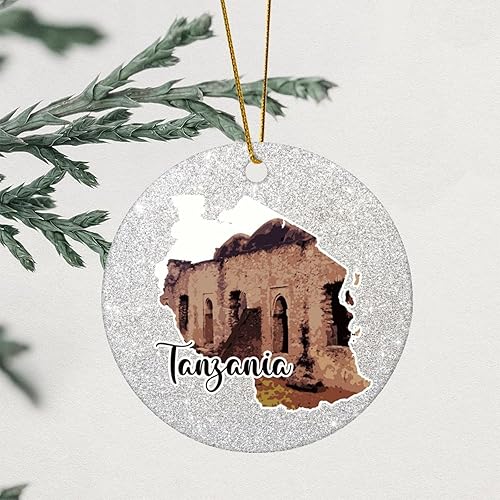 Vista 75 de Christmas Round Ornament South Africa Lands Ceramic Keepsake Visitor Souvenir 3 Inch with Gold String Hometown City Pride Home Decorations Christmas